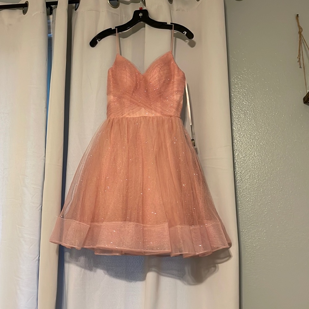 Pink glittery tulle dress